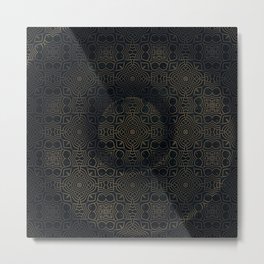 Elegant dark old geometric mosaic Metal Print