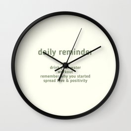 Daily Reminder Quote Wall Clock