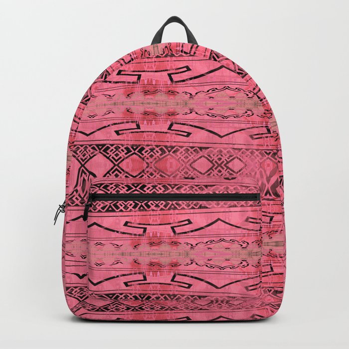 Vintage Tribal Distressed Coral Pink Backpack