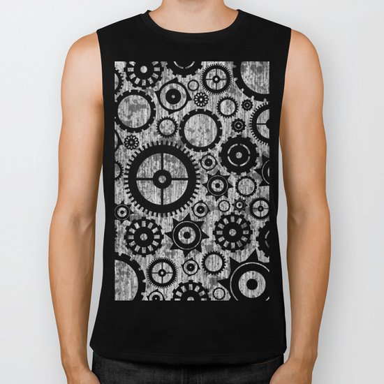 Grunge Cogs. Biker Tank