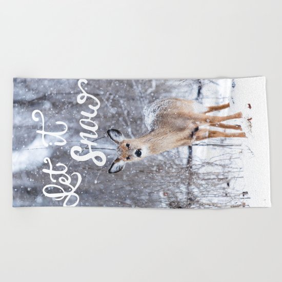 Let it Snow Christmas Beach Towel