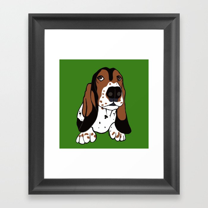 Basset Hound Framed Art Print | Drawing, Basset-hound, Hound-dog, Basset-hound-dog