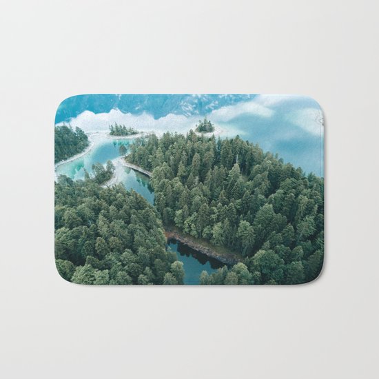 Mountain in a Lake - Landscape Photography Bath Mat