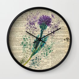 Vintage Jaggy Thistle  Wall Clock