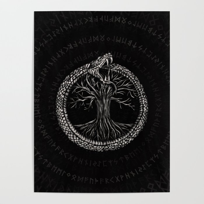 Ouroboros with Tree of Life Poster