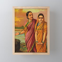Radha, Goddess of Love by Raja Ravi Varma Framed Mini Art Print