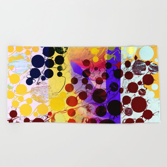 orbit searching landing module Beach Towel