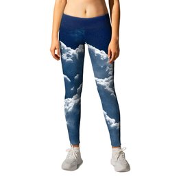Puffy Cumulus clouds on Deep Blue Sky Leggings | Rich, Puffy, Color, Soft, Photograph, Art, Nature, Fluffy, White, Cumulus 