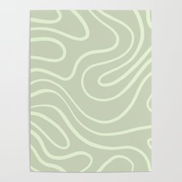 Sage Green Abstract Pattern Poster