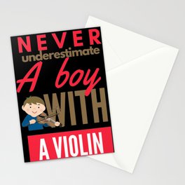 Never Underestimate A Boy With A Violin Stationery Card