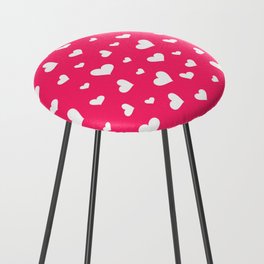 Red pink seamless pattern with hearts. Happy valentines day. Counter Stool