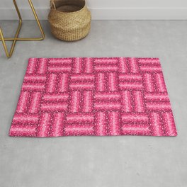 Cute pink glittery criss cross pattern Area & Throw Rug