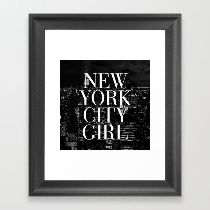 New York City Black White Skyline Vogue Typography Framed Art New York City Black White Skyline Vogue Typography Framed Art Print