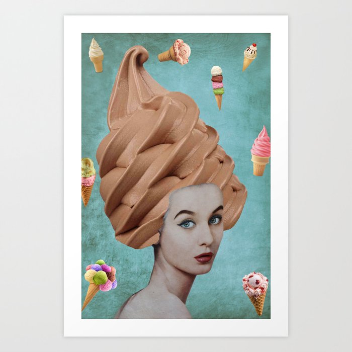 Cone Lady Collage Art Print