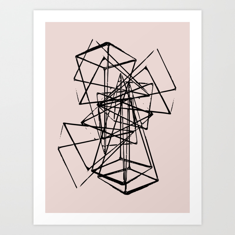 Abstract Space Construction In Pink Art Print By Deanng Society6