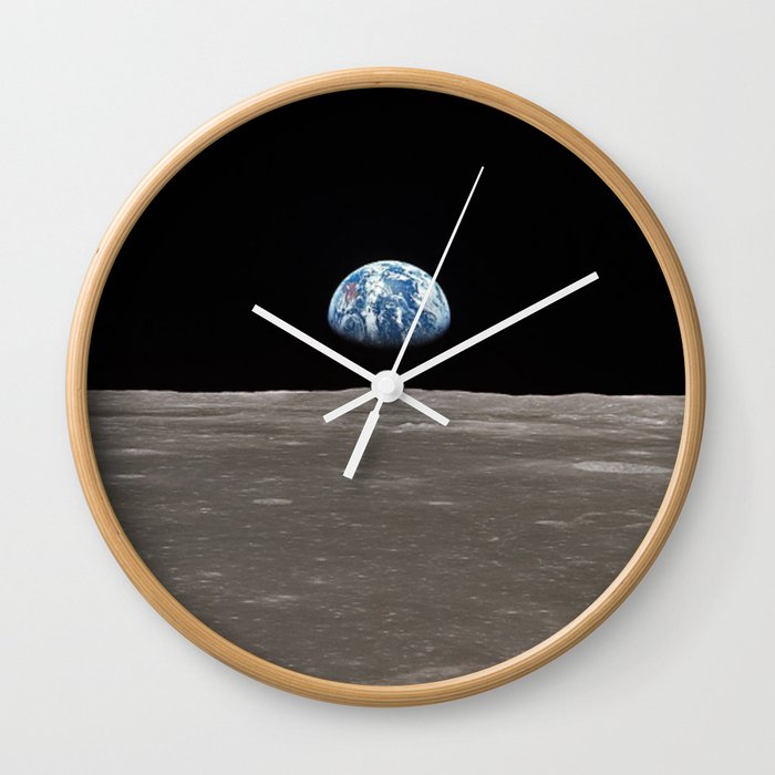 Earthrise Over Moon Apollo 11 Mission Wall Clock