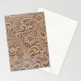 Western Tooled Leather Stationery Cards
