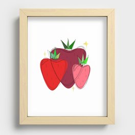 Sparkly Strawberries Recessed Framed Print