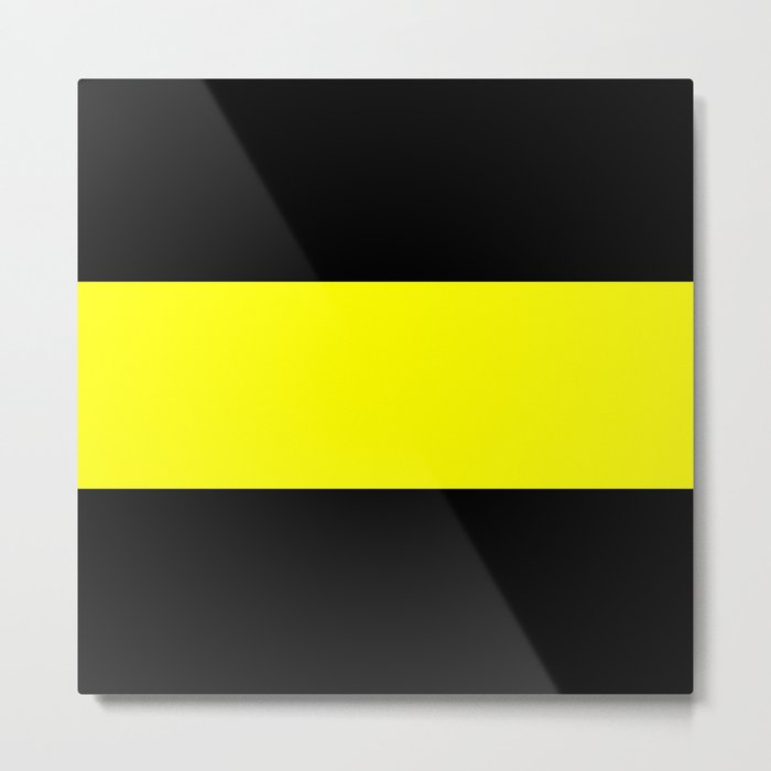 Just three colors 13 Black,yellow,black Metal Print