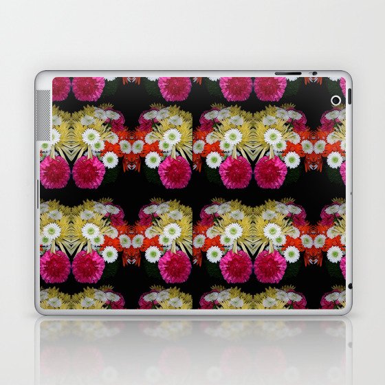 Beautiful Floral Arrangement Pattern on Black Laptop & iPad Skin