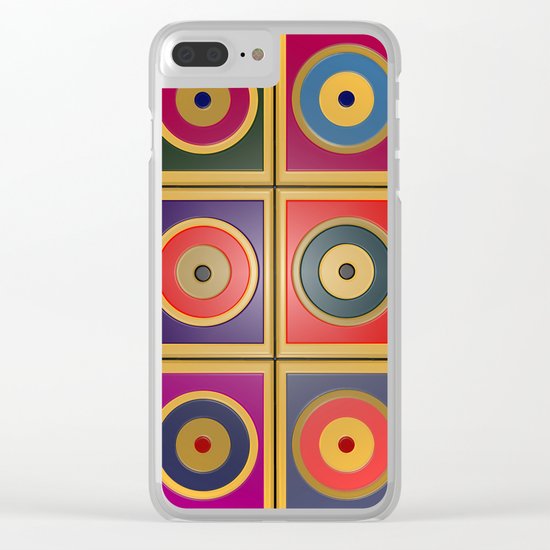 Rectangles & Circles #3 Clear iPhone Case