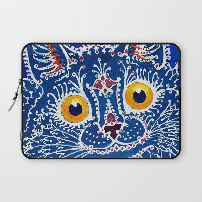 A cat in gothic style Gouache by Louis Wain Laptop Sleeve
