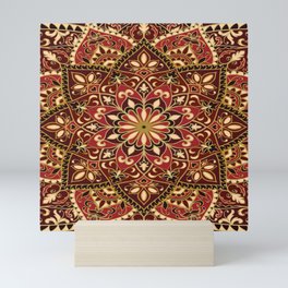 Ornamental Ethnic Bohemian Pattern XI Golden Spice Mini Art Print