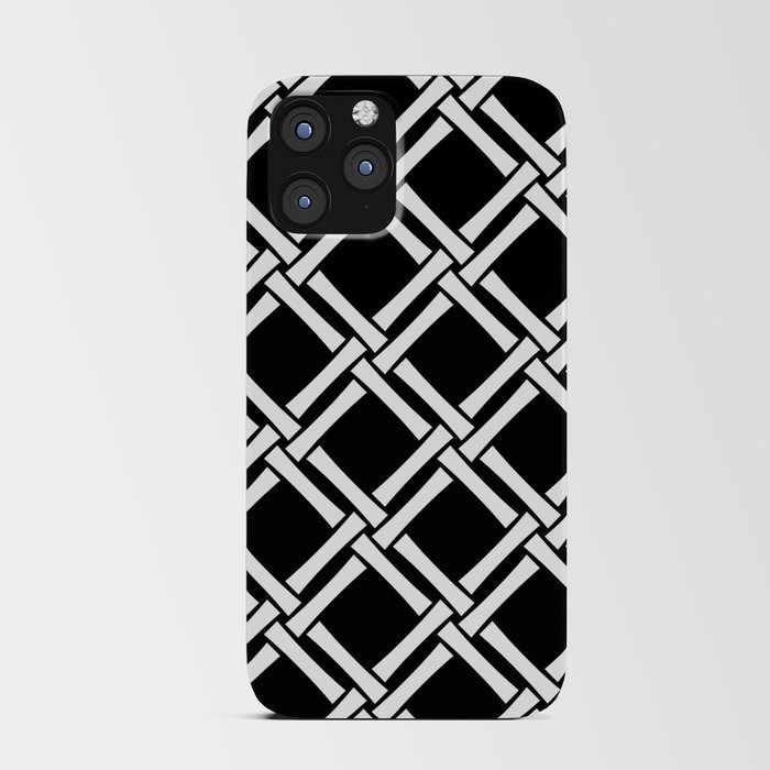 Classic Bamboo Trellis Pattern 226 Black and White iPhone Card Case