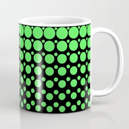 Pop Art Green Dots on Black Coffee Mug