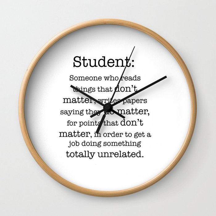 Student definition Wall Clock