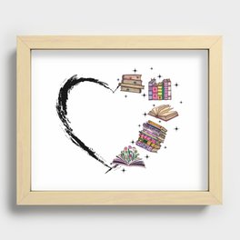 Love Books Pretty Girly Heart Recessed Framed Print