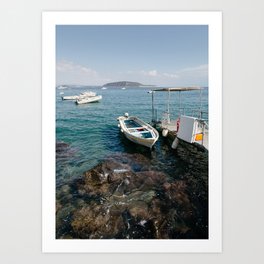 Boat at a jetty on Ischia | DKF travel photography Art Print