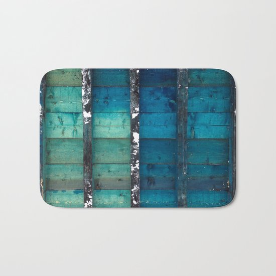 cold wooden palette Bath Mat