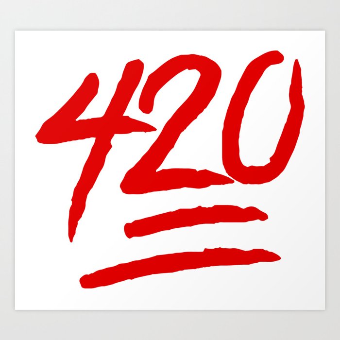 420 emoji Art Print