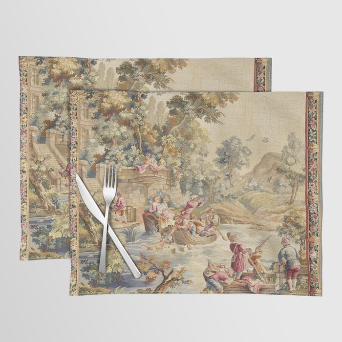 Antique Aubusson Louis XV French Tapestry Placemat