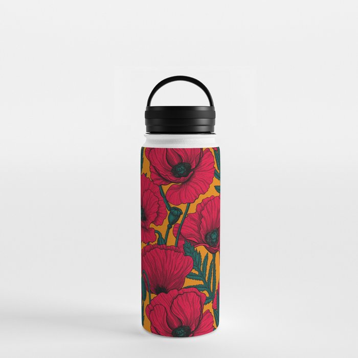 Red poppy garden    Water Bottle