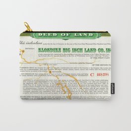 Vintage 1950's Yukon Alaska Klondike Gold Rush Territory Deed of Land Poster Carry-All Pouch