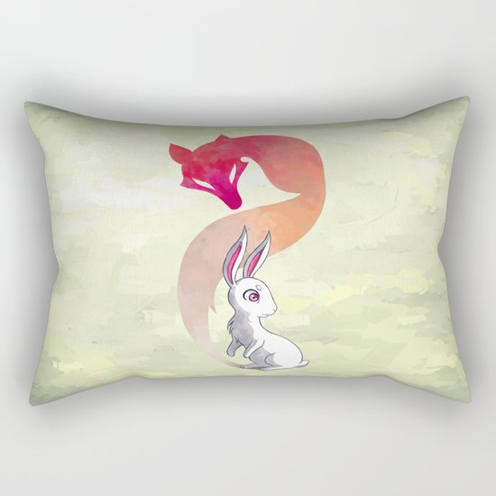 Rabbit and a Fox Rectangular Pillow