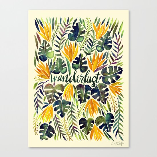 Tropical Wanderlust – Orange & Emerald Canvas Print