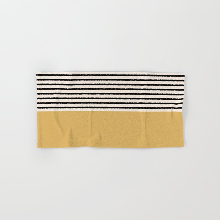 Texture - Black Stripes Gold Hand & Bath Towel