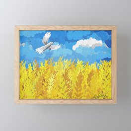 Ukraine Flag Landscape Framed Mini Art Print