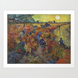 Vincent van Gogh's The Red Vineyard  Art Print