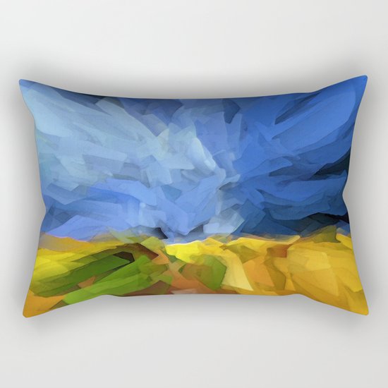Wheat Field, Storm Approaching Rectangular Pillow