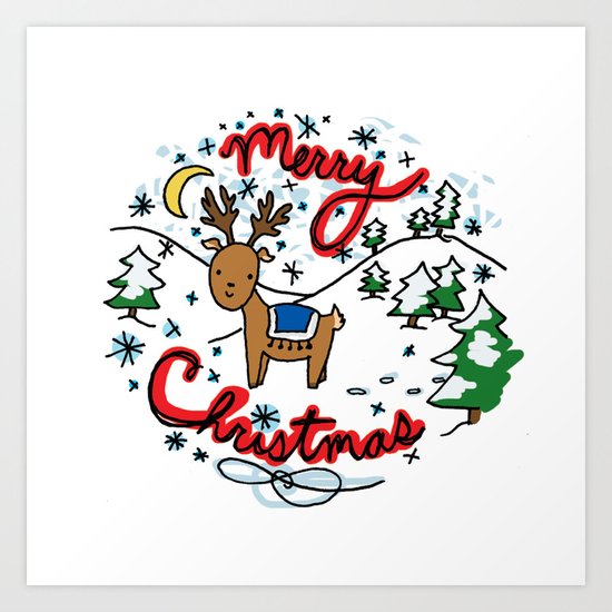 Reindeer Fun Art Print