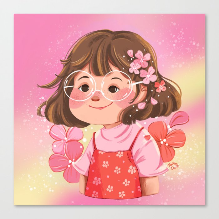 Pink Chubby Girl Canvas Print