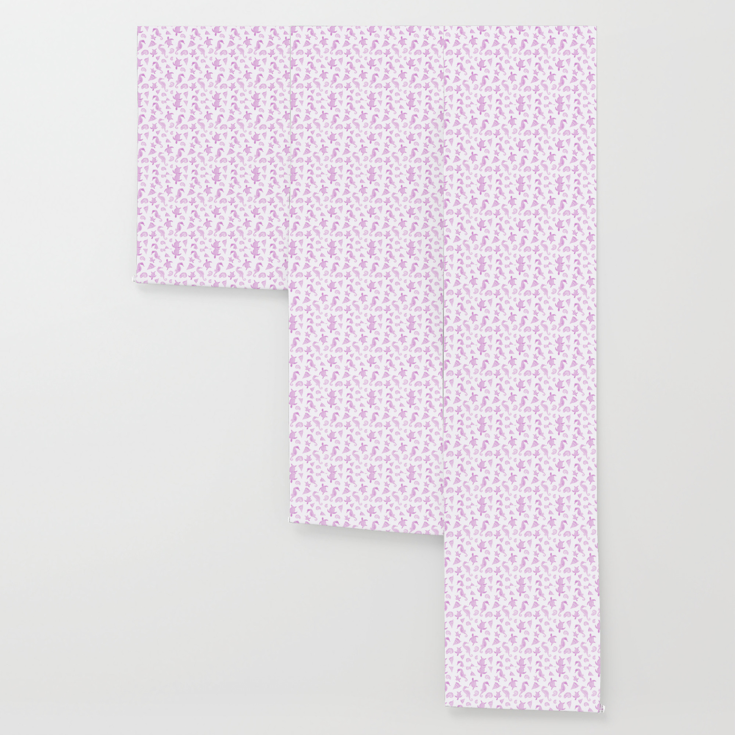 Sea Creatures Light Pink Ocean Animal Pattern Wallpaper By Reneedavis Society6