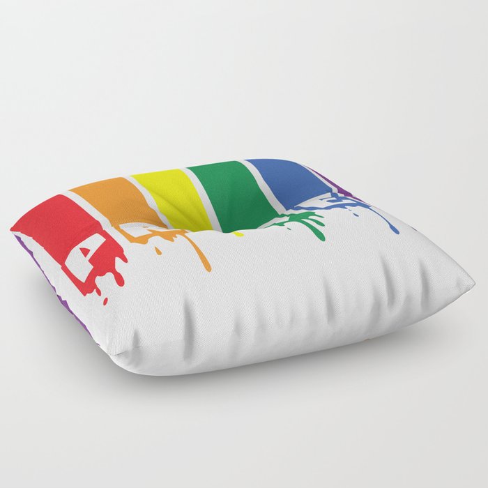 Pride Month Wet Color Gay Rainbow  Floor Pillow
