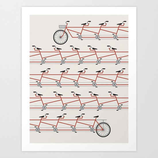 Stretched Out Tandem Art Print
