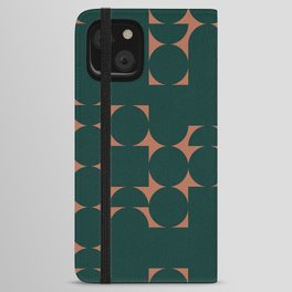Midcentury modern geometric 01 green iPhone Wallet Case