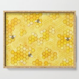 Meant to Bee - Honey Bees Pattern Serving Tray